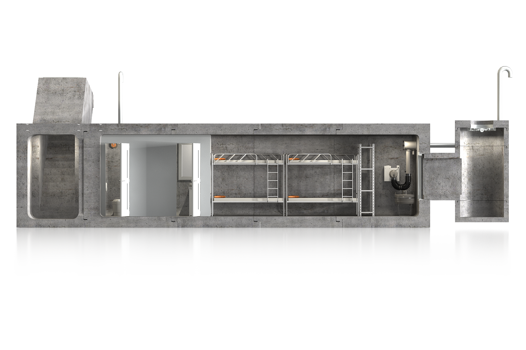 Modular Shelter_L_wiz_PP_B2_przekroj bok B2